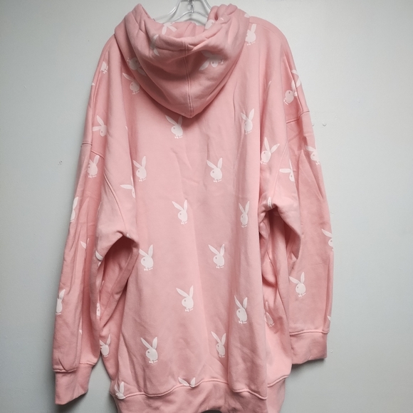Pink Playboy X Extreme Oversized Repeat Print Hoodie Dress - Picture 6 of 8
